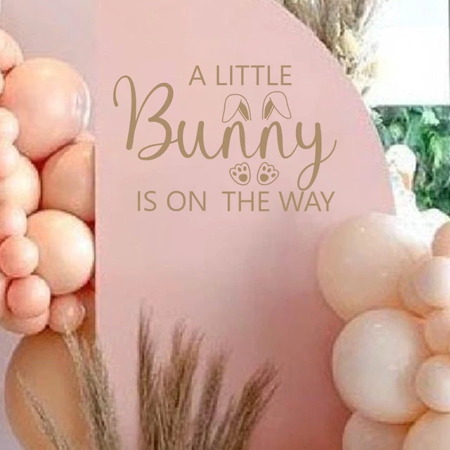 Alt view image 3 of 7 - A Little Bunny is On The Way Baby Shower Balloons Arch Decal - Some Bunny Party Background Decal for Spring Easter Rabbit Themed Baby Shower