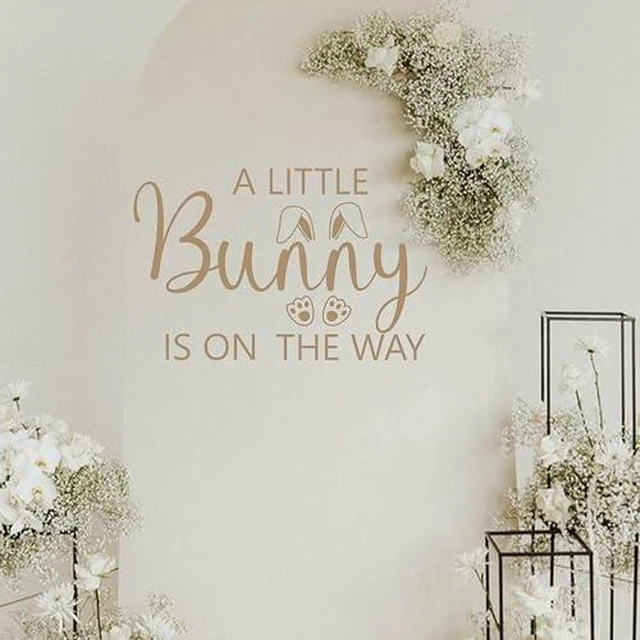 Alt view image 7 of 7 - A Little Bunny is On The Way Baby Shower Balloons Arch Decal - Some Bunny Party Background Decal for Spring Easter Rabbit Themed Baby Shower