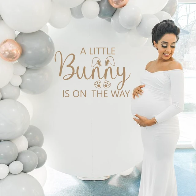Alt view image 4 of 7 - A Little Bunny is On The Way Baby Shower Balloons Arch Decal - Some Bunny Party Background Decal for Spring Easter Rabbit Themed Baby Shower