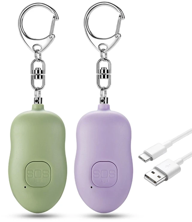 Main image of Personal Safety Alarm for Women,2Pack 130dB Self Defense Keychain Rechargeable,USB-C,Strobe Light,SOS Siren,Dual trigger modes, Portable Personal Alarm for Elderly, Teens, College Students