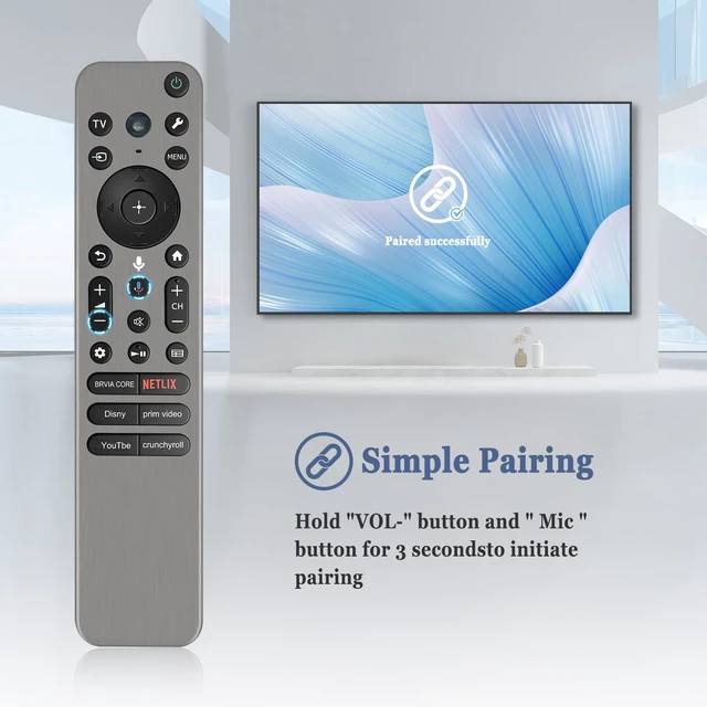 Alt view image 6 of 6 - RMF-TX910U Voice Replacement Remote fit for Sony with Backlit Keys,for TVs from 2023 and 2024,Compatible with BRAVIA XR/KD/XR Series X77L A95L X95L X93L A80L X90L A75L etc,Has Remote Finder