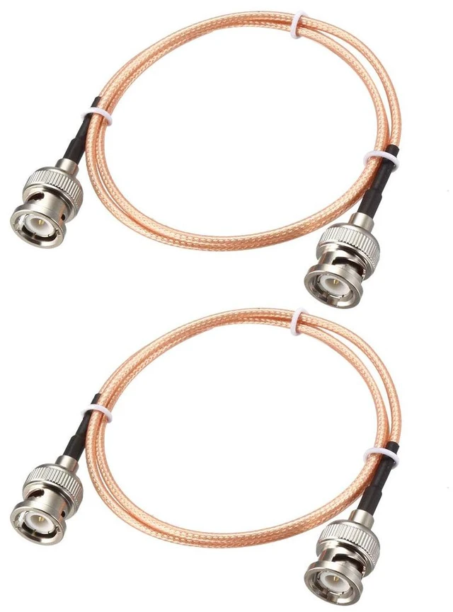 Main image of BNC Male to BNC Male Coax Cable RG316 RF Coaxial Cable 50 Ohm 2 Feet 2pcs for Video Signals,CCTV,DVR,Camera
