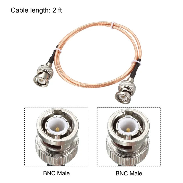 Alt view image 2 of 5 - BNC Male to BNC Male Coax Cable RG316 RF Coaxial Cable 50 Ohm 2 Feet 2pcs for Video Signals,CCTV,DVR,Camera