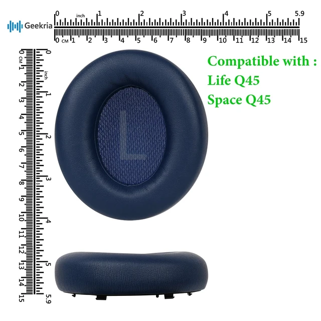 Alt view image 6 of 6 - Ear Pads for Anker Soundcore Space Q45 Life Q45, Blue For Soundcore Space Q45/SpaceQ45/Q45 Model A3040, Protein Leather, Memory Foam, Pair With Installation Tool