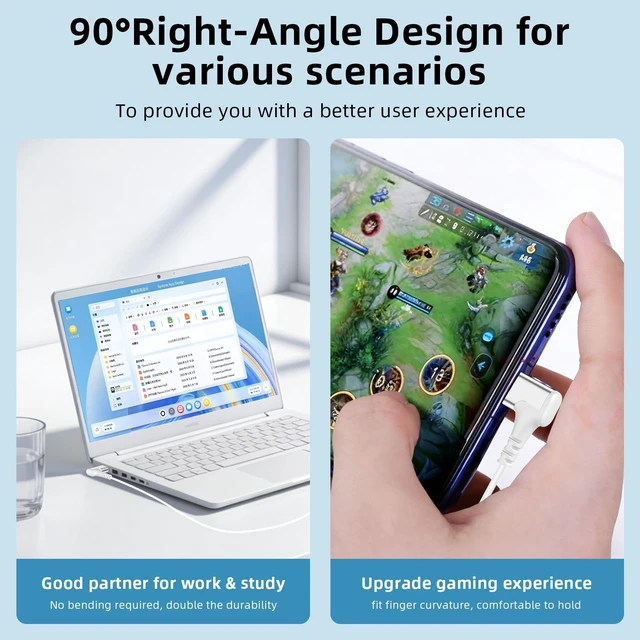 Alt view image 3 of 7 - USB C Headphones 90° Right Angle Wired Earbuds for iPhone 18 Pro 17 16 15 Type C Earphones with Mic Volume Control Noise Isolation HiFi Stereo Ear Buds for iPad Pro Galaxy S26 S25 S24 Pixel 11 10 9