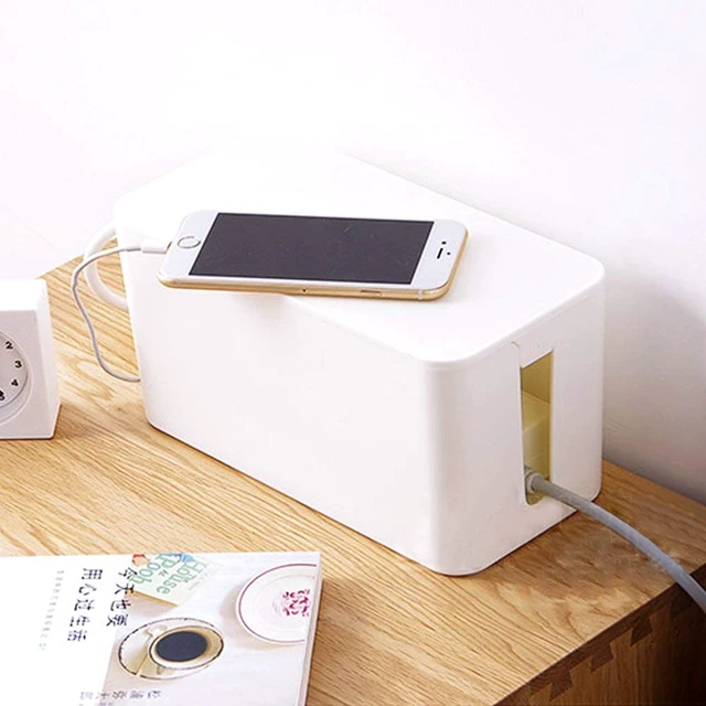 Alt view image 2 of 7 - Cable Management Box, 2 Set Cable Organizer for Cable and Cord Management, Storage and Holder to Cover and Hide & Power Strips & Cords (White)