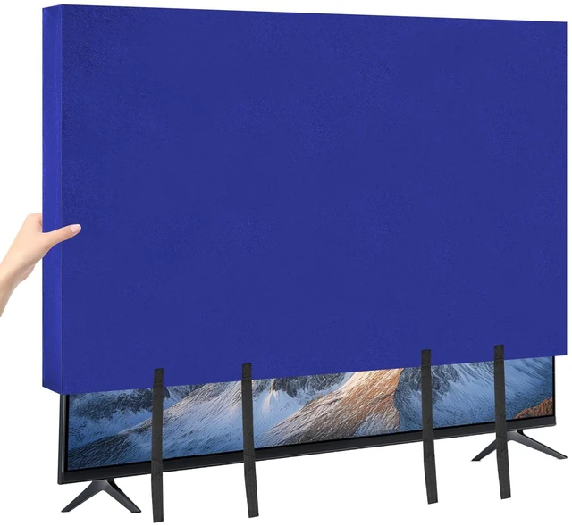 Main image of TV Cover Moving Box 60" to 65" Flat Screen Protector Dustproof & Anti-Scratch Outdoor Indoor TV Screen Protector with Bottom Straps for Moving, Painting, Renovation & Pet Scratch Prevention (Blue)