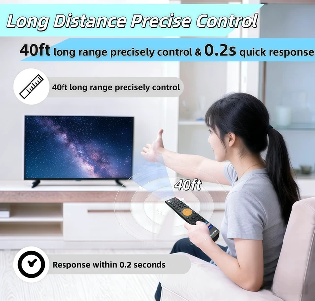 Alt view image 3 of 7 - Replacement Bluetooth Voice Remote Control for vSeeBox V3 Plus, V3 Pro, V5, V5 Pro Models - Programmable Bluetooth Remote Compatible with vSeeBox TV Box