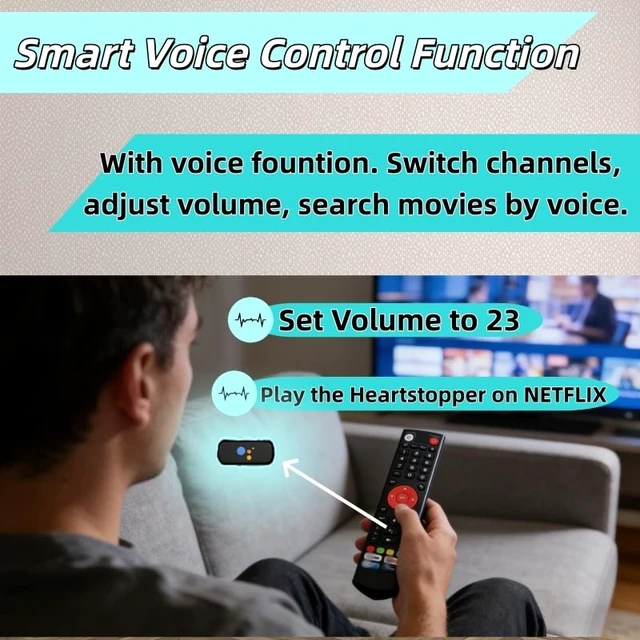 Alt view image 6 of 7 - Replacement Bluetooth Voice Remote Control for vSeeBox V3 Plus, V3 Pro, V5, V5 Pro Models - Programmable Bluetooth Remote Compatible with vSeeBox TV Box