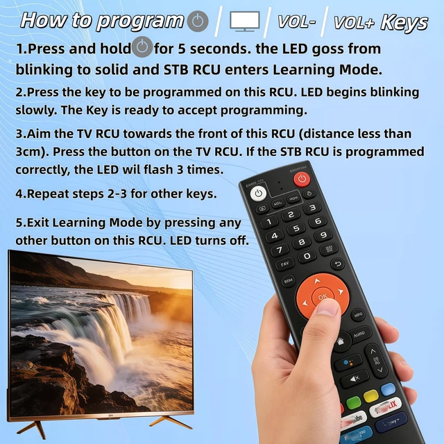 Alt view image 5 of 7 - Replacement Bluetooth Voice Remote Control for vSeeBox V3 Plus, V3 Pro, V5, V5 Pro Models - Programmable Bluetooth Remote Compatible with vSeeBox TV Box