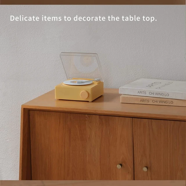 Alt view image 5 of 7 - Vintage Vinyl Record Player Style Bluetooth Speaker Phonograph Style Retro Bluetooth Speaker Yellow Cute Look Gift for Girls Good Bass Enhancement Loud Volume