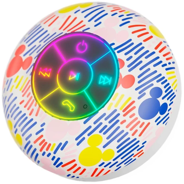 Main image of Disney Mickey Mouse and Friends LED Bluetooth Shower Speaker - Splashproof Speaker with Touch Controls + 5 HR Playtime - Mickey Mouse Gifts for Women, Men, Kids, Teens and More (Mickey Multi Pattern)