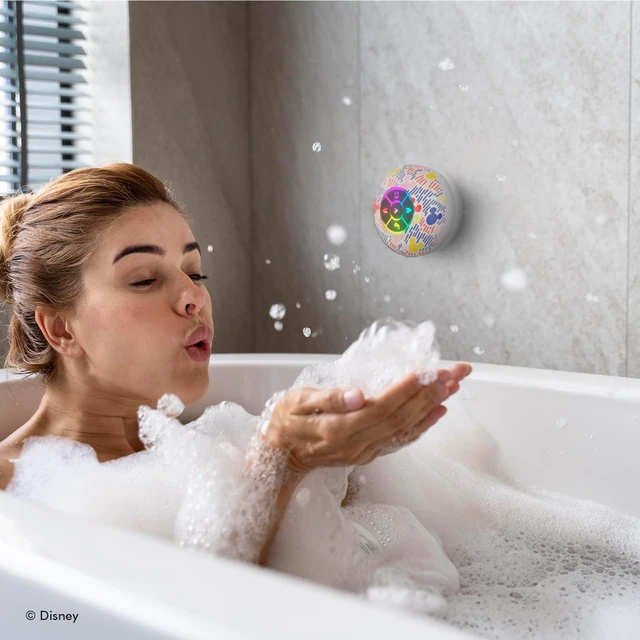 Alt view image 2 of 7 - Disney Mickey Mouse and Friends LED Bluetooth Shower Speaker - Splashproof Speaker with Touch Controls + 5 HR Playtime - Mickey Mouse Gifts for Women, Men, Kids, Teens and More (Mickey Multi Pattern)