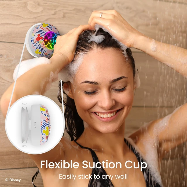 Alt view image 6 of 7 - Disney Mickey Mouse and Friends LED Bluetooth Shower Speaker - Splashproof Speaker with Touch Controls + 5 HR Playtime - Mickey Mouse Gifts for Women, Men, Kids, Teens and More (Mickey Multi Pattern)