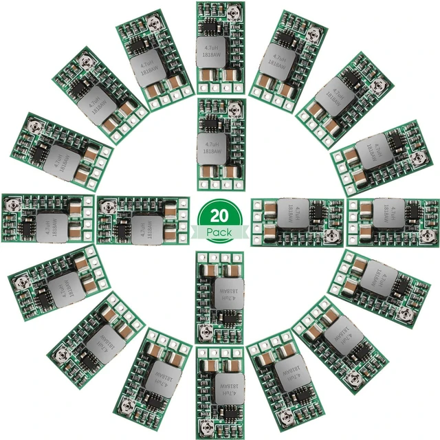Main image of 20 Pcs 5v Buck Converter 12v to 5v Mini Regulator Module Dc 4.5-24v 12v 24v to 5v 3a Voltage Reducer, Power Supply Transformer Module, Step-down Regulator Board DIY Electronics