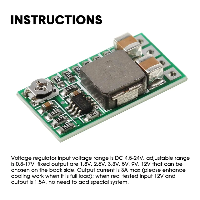 Alt view image 3 of 7 - 20 Pcs 5v Buck Converter 12v to 5v Mini Regulator Module Dc 4.5-24v 12v 24v to 5v 3a Voltage Reducer, Power Supply Transformer Module, Step-down Regulator Board DIY Electronics
