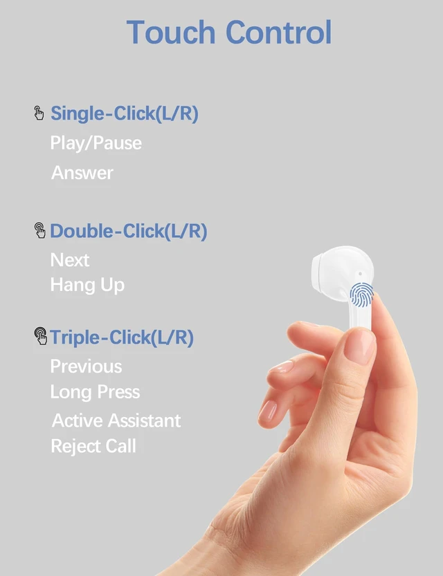 Alt view image 7 of 7 - for Apple Wireless Earbuds Small Headset Headphones Ear Bud White 5.3 Bluetooth Earphones Workout Sport Gym iPhone 18 Duo 17 17e 16 16e 15 Pro 14 13 for Samsung Galaxy S26 S25 S24 S23 Android
