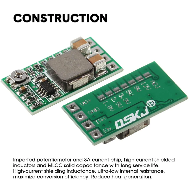 Alt view image 5 of 7 - 20 Pcs 5v Buck Converter 12v to 5v Mini Regulator Module Dc 4.5-24v 12v 24v to 5v 3a Voltage Reducer, Power Supply Transformer Module, Step-down Regulator Board DIY Electronics