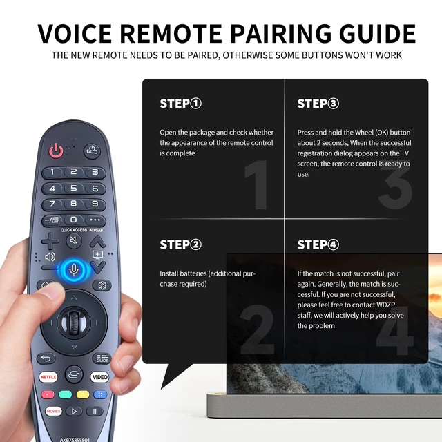 Alt view image 4 of 7 - Magic Replacement for LG TV Remote with Voice and Pointer FunctionAKB75855501 and MR20GA for LG Smart TV RemoteOLED/NANOCELL/ 4K UHD Models with Netflix and Prime Video Hot Keys,Google/Alexa