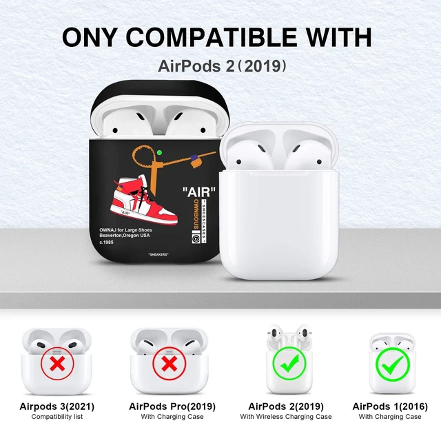 Alt view image 2 of 7 - for Airpods 2nd Generation Case with Lanyard Cute Cartoon Sports Shoes, Protective TPU Soft Cases Cover Rugged for Apple Airpods 1st Generation Case with Keychain for Women MenBlack Red