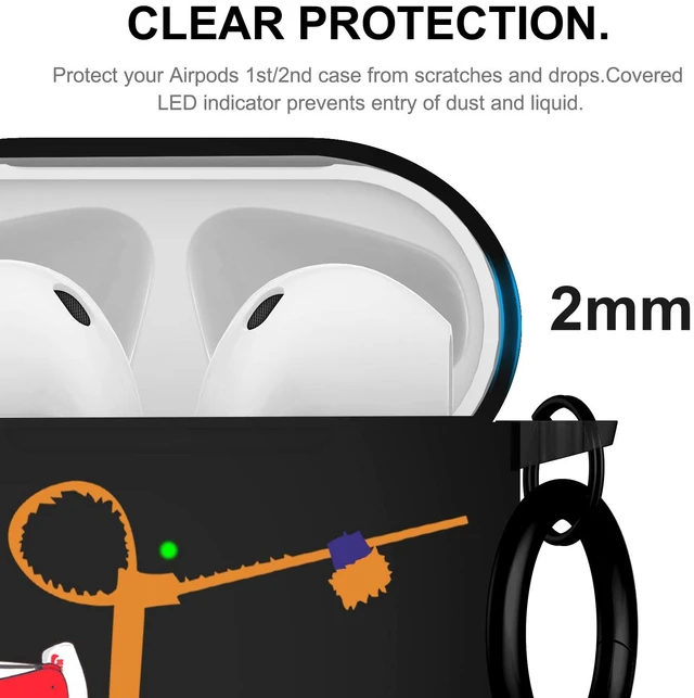 Alt view image 4 of 7 - for Airpods 2nd Generation Case with Lanyard Cute Cartoon Sports Shoes, Protective TPU Soft Cases Cover Rugged for Apple Airpods 1st Generation Case with Keychain for Women MenBlack Red
