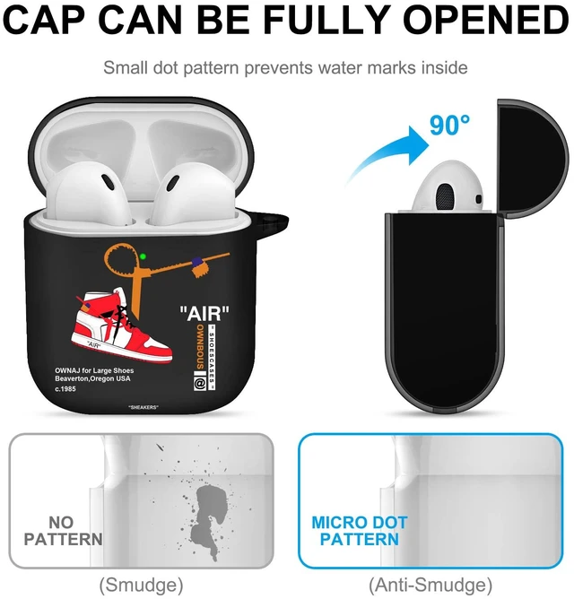 Alt view image 6 of 7 - for Airpods 2nd Generation Case with Lanyard Cute Cartoon Sports Shoes, Protective TPU Soft Cases Cover Rugged for Apple Airpods 1st Generation Case with Keychain for Women MenBlack Red