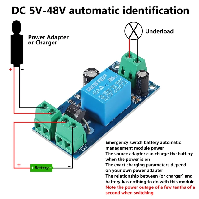 Alt view image 3 of 6 - 5PCS YX850 Power Failure Automatic Switching Standby Battery Lithium Battery Module 5V-48V Universal Emergency Converter
