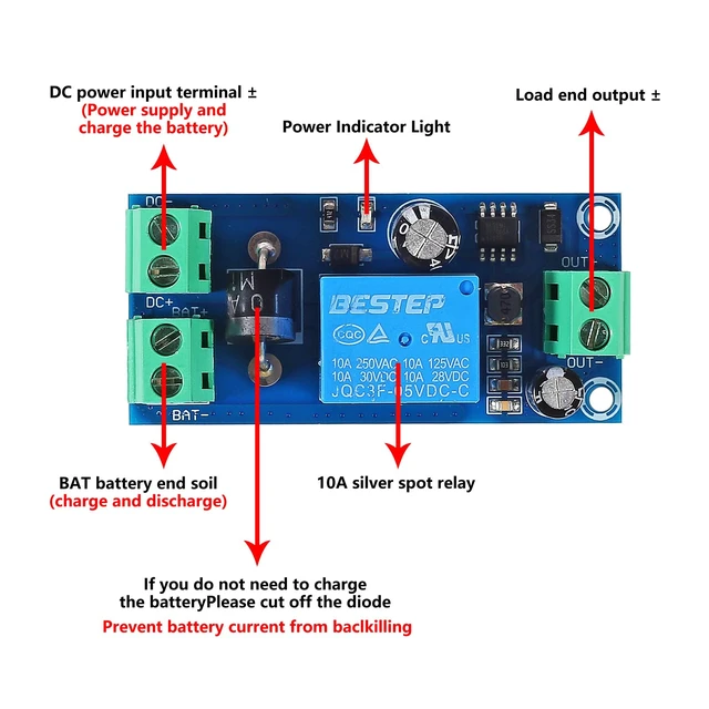 Alt view image 4 of 6 - 5PCS YX850 Power Failure Automatic Switching Standby Battery Lithium Battery Module 5V-48V Universal Emergency Converter