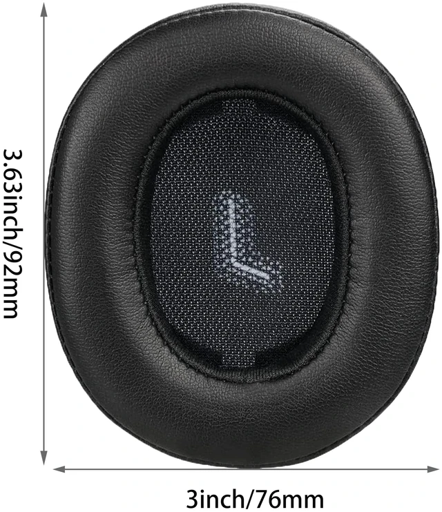Alt view image 3 of 4 - Replacement earpads Compatible with JBL E55BT Headphones Black/high-density sound-isolating soft ear pads, protein leather material