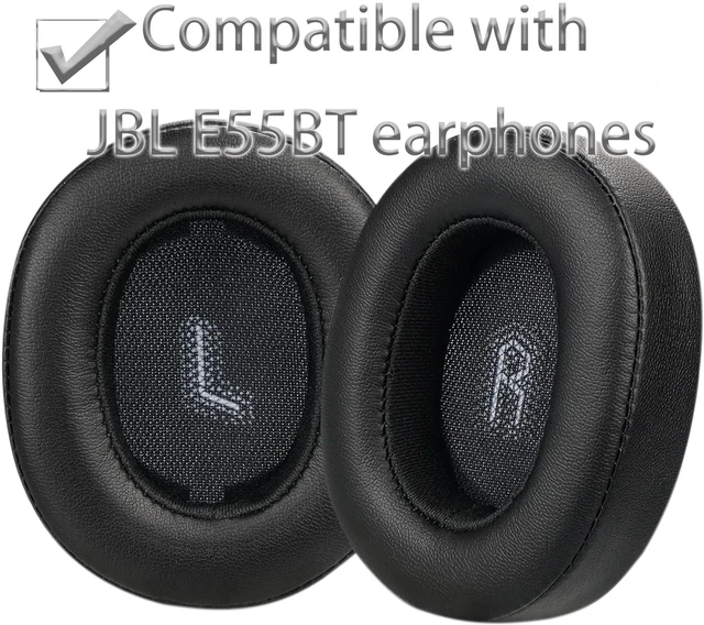 Alt view image 4 of 4 - Replacement earpads Compatible with JBL E55BT Headphones Black/high-density sound-isolating soft ear pads, protein leather material