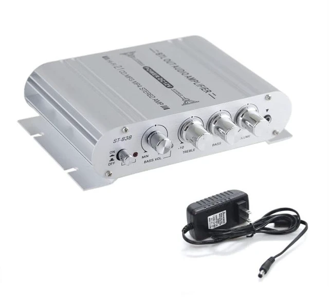 Main image of Sundeer 2.1 Channel Mini Amplifier 20W+20W+40W Hi-Fi Power Amplifier with 12V 2A Power Supply, Subwoofer Amp Stereo Bass Treble RCA Input Audio for CD MP3 MP4 PC Car Home Speaker