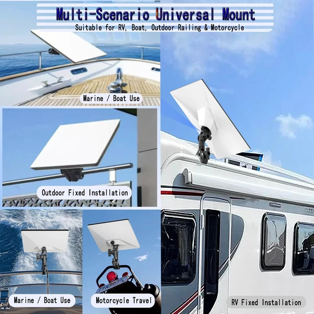 Alt view image 7 of 7 - Universal Starlink Mini Mount 2024-2026 Heavy-Duty Mounting Kit with Universal Pole Clamp & Pipe Adapter Bracket for Truck, Car, RV, Marine, Camper and Van