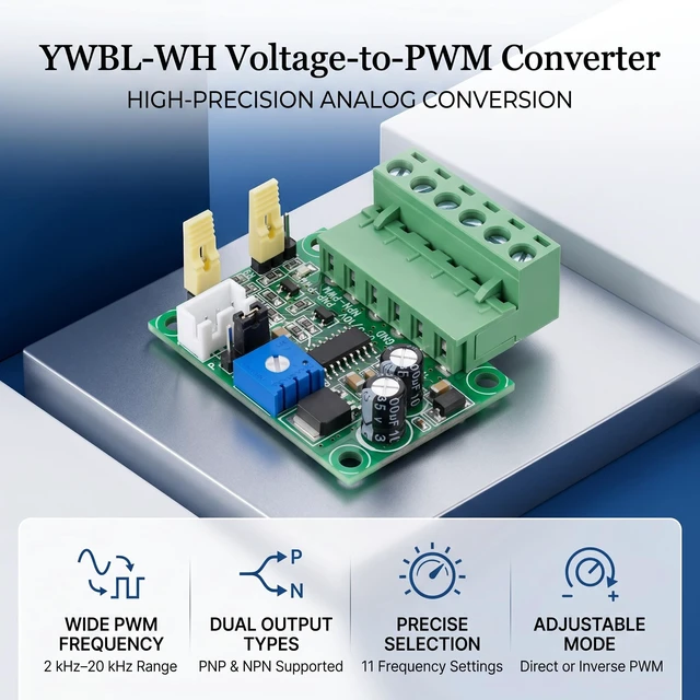 Alt view image 3 of 7 - Voltage to PWM Converter 0-5V/0-10V Analog Input Voltage to PWM 2KHZ-20KHZ Converter Module 200mA, Module