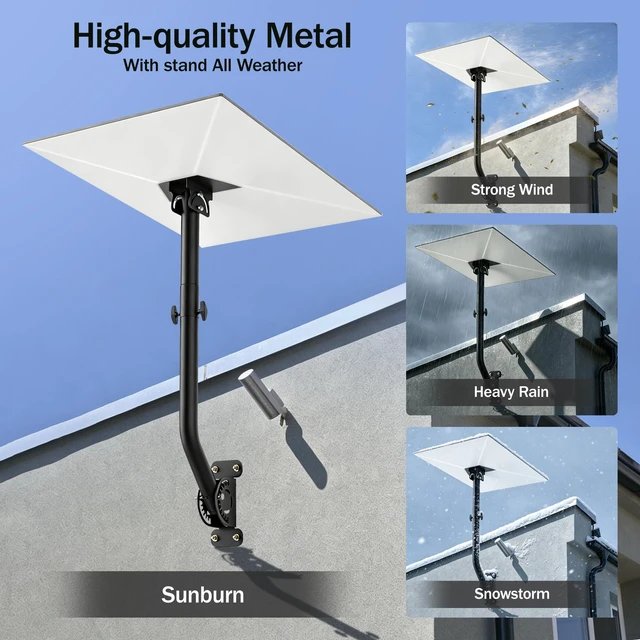 Alt view image 3 of 7 - Starlink Roof Mount for 4/4x,360° Adjustable Heavy Duty Bracket Kit Wall Roof Mount Compatible with Starlink Gen 3 V3, Aluminum Adapter Telescoping Arm, Weatherproof for Concrete Wood Eaves