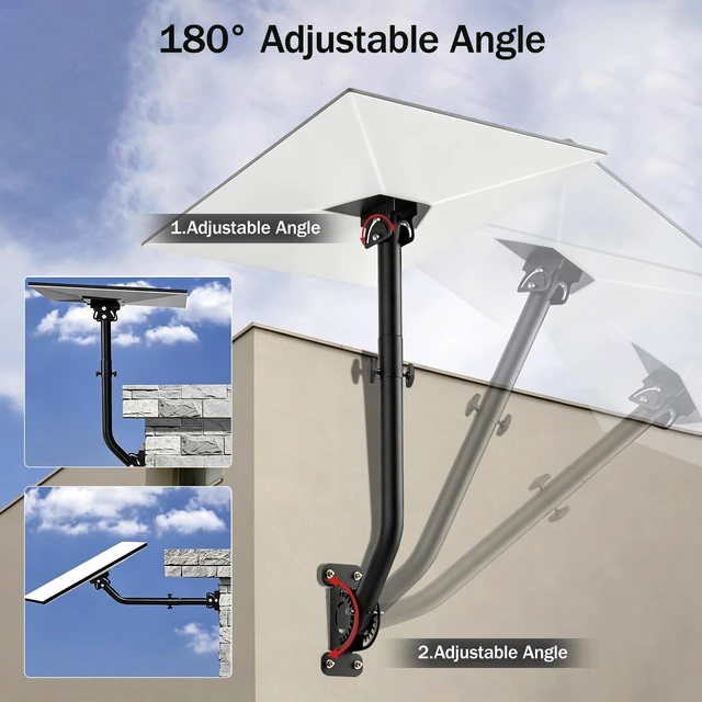Alt view image 5 of 7 - Starlink Roof Mount for 4/4x,360° Adjustable Heavy Duty Bracket Kit Wall Roof Mount Compatible with Starlink Gen 3 V3, Aluminum Adapter Telescoping Arm, Weatherproof for Concrete Wood Eaves