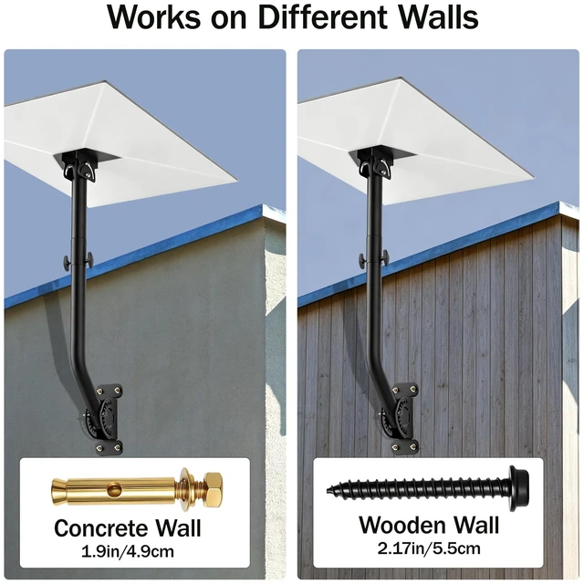 Alt view image 7 of 7 - Starlink Roof Mount for 4/4x,360° Adjustable Heavy Duty Bracket Kit Wall Roof Mount Compatible with Starlink Gen 3 V3, Aluminum Adapter Telescoping Arm, Weatherproof for Concrete Wood Eaves