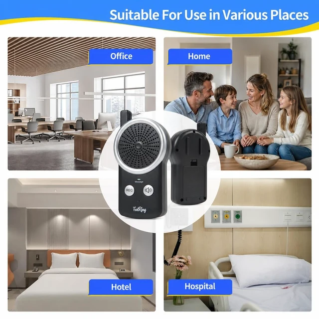 Alt view image 6 of 6 - 50 Seconds Voice Recorder with Playback, Voice Recorder - Black Simple Digital Recorder for Quick Note-Taking, Small 2-Button Dictaphone for Seniors