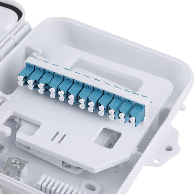Alt view image 3 of 7 - 12 Core Fiber Distribution Box, 12 Port FTTH Distribution Splitter Box- Fiber Optic Terminal Junction Splitter Case with LC Fiber Cable Coupler