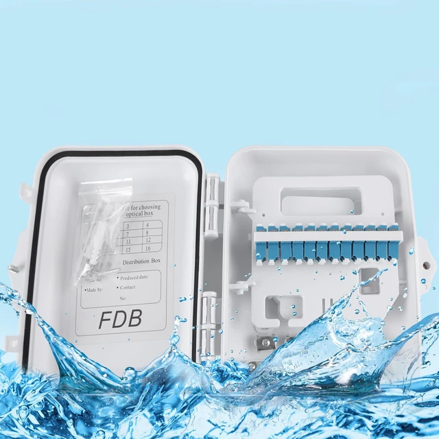 Alt view image 6 of 7 - 12 Core Fiber Distribution Box, 12 Port FTTH Distribution Splitter Box- Fiber Optic Terminal Junction Splitter Case with LC Fiber Cable Coupler