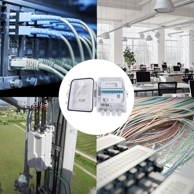 Alt view image 7 of 7 - 12 Core Fiber Distribution Box, 12 Port FTTH Distribution Splitter Box- Fiber Optic Terminal Junction Splitter Case with LC Fiber Cable Coupler