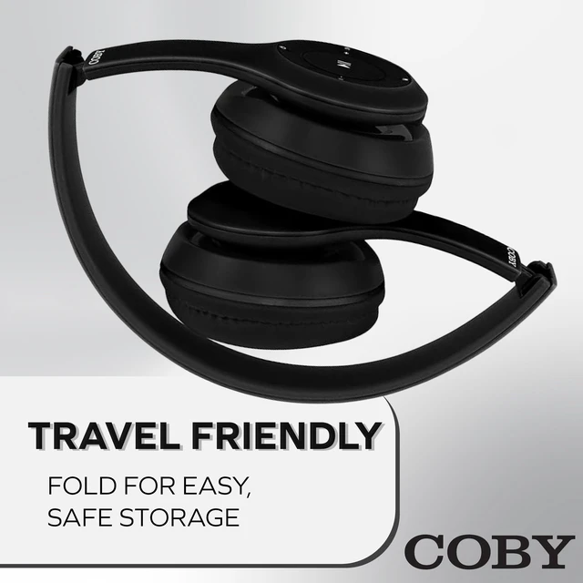 Alt view image 2 of 7 - Foldable Wireless Bluetooth Headphones Over Ear with Mic, TF Card & AUX 5HR Rechargeable Playtime, Hands-Free Calling, Detachable Cable, Sound Isolation, Great For PC, Gaming, Travel & Kids 3+