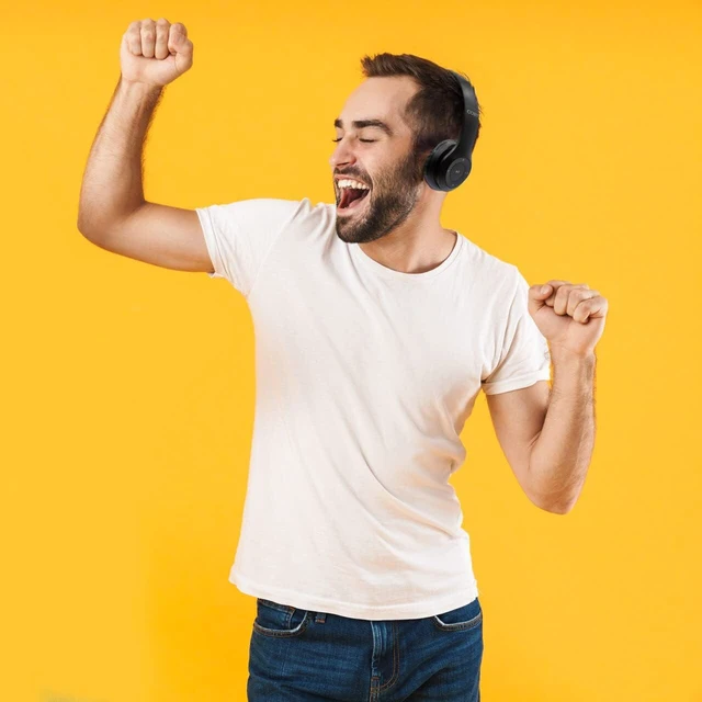 Alt view image 6 of 7 - Foldable Wireless Bluetooth Headphones Over Ear with Mic, TF Card & AUX 5HR Rechargeable Playtime, Hands-Free Calling, Detachable Cable, Sound Isolation, Great For PC, Gaming, Travel & Kids 3+