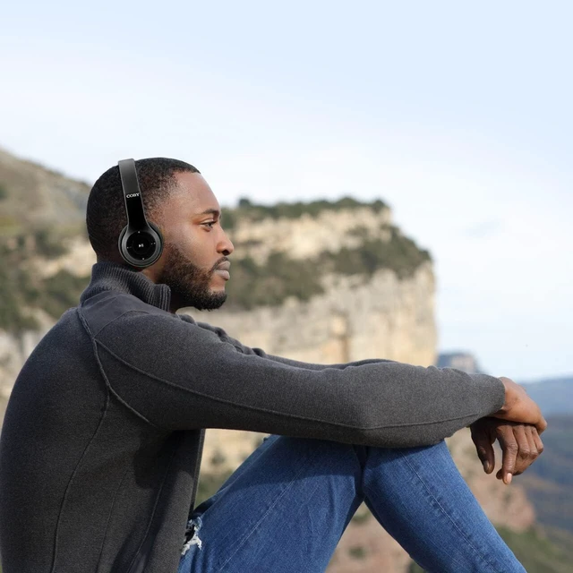 Alt view image 5 of 7 - Foldable Wireless Bluetooth Headphones Over Ear with Mic, TF Card & AUX 5HR Rechargeable Playtime, Hands-Free Calling, Detachable Cable, Sound Isolation, Great For PC, Gaming, Travel & Kids 3+