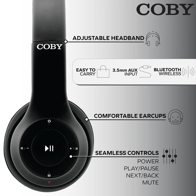 Alt view image 3 of 7 - Foldable Wireless Bluetooth Headphones Over Ear with Mic, TF Card & AUX 5HR Rechargeable Playtime, Hands-Free Calling, Detachable Cable, Sound Isolation, Great For PC, Gaming, Travel & Kids 3+