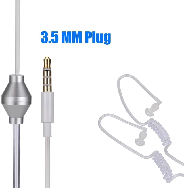 Alt view image 5 of 7 - Earphones, Wired Earbuds with Mic Anti Radiation Air Acoustic Tube Double Spiral Earpiece Ear Buds Headphones 3.5 Mm Plug Volume Control for Mobile Phone Laptops Smartphones Schools Classrooms