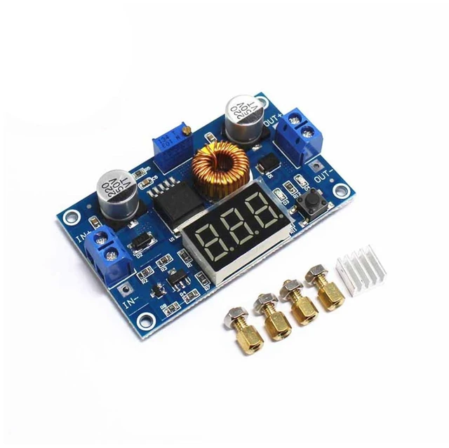 Alt view image 3 of 7 - 4-Pack XL4015 5A 75W DC-DC Step-Down Module, LED Voltmeter 4-38V input, self-calibrating voltmeter, for DIY adjustable power supply projects