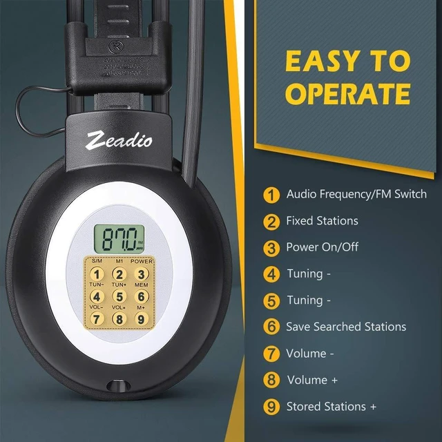 Alt view image 3 of 7 - FM Headphone Radio, FM Stereo Headset Radio Receiver