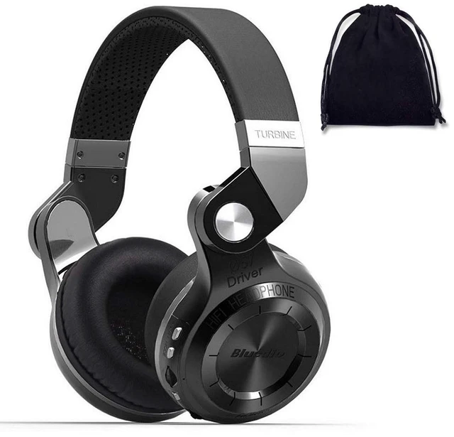 Main image of Bluetooth Headphones Over Ear, Lightweight Rotary Folding Wireless Headphones with Micro 40 H Music Time Headset with SD Card Slot/FM Radio and Storage Bag (Black T2+)