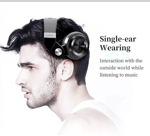 Alt view image 2 of 7 - Bluetooth Headphones Over Ear, Lightweight Rotary Folding Wireless Headphones with Micro 40 H Music Time Headset with SD Card Slot/FM Radio and Storage Bag (Black T2+)
