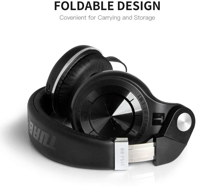 Alt view image 4 of 7 - Bluetooth Headphones Over Ear, Lightweight Rotary Folding Wireless Headphones with Micro 40 H Music Time Headset with SD Card Slot/FM Radio and Storage Bag (Black T2+)